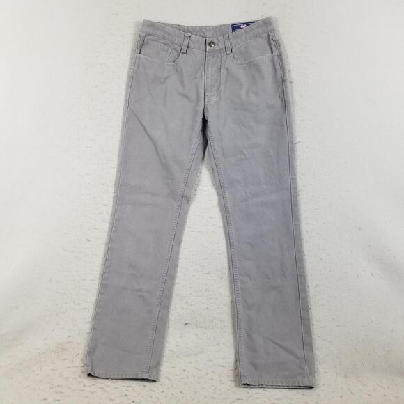 Vineyard Vines Pants Mens 30x32 Gray 5-Pocket Twill Chino Casual Straight Leg - Picture 1 of 14